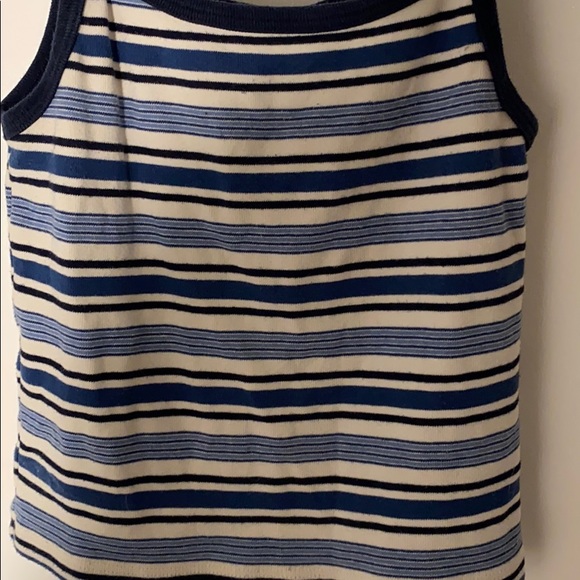 Blue and White Stripped Brandy Crop Top - Picture 2 of 3